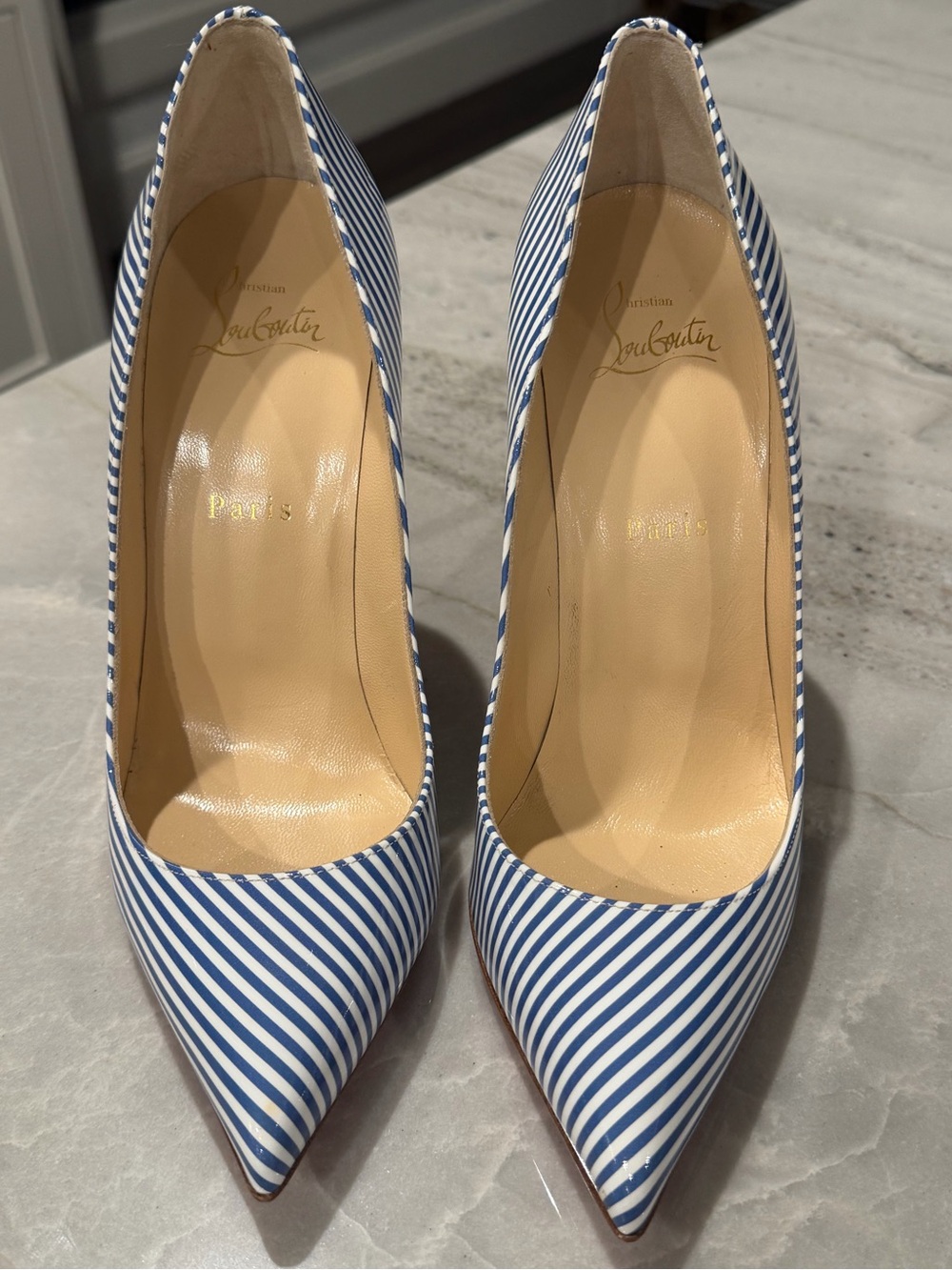 Christian Louboutin - Pigalle Follies 100 - Jeans/ Blanco - Picture 3 of 9